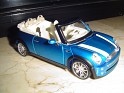 1:24 Maisto Allstars Mini Cooper Cabrio 2010 Metallic Blue W/Stripes. Uploaded by Mike-Bell